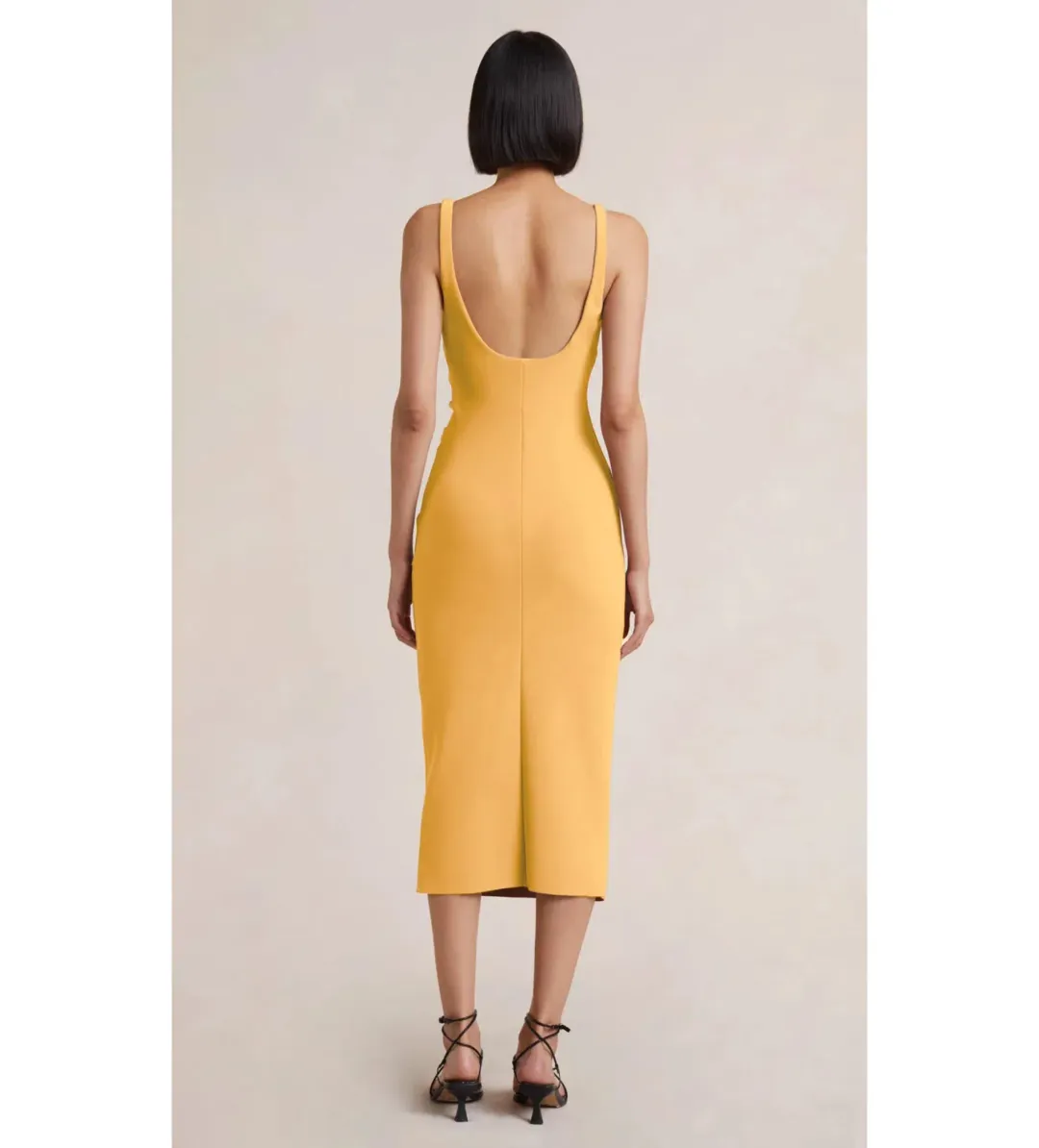 Bec & Bridge Karina Tuck Midi Dress Mango Size 10 for rent on The Volte - main image