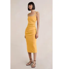 Bec & Bridge Karina Tuck Midi Dress Mango Size 10 for rent on The Volte - image 4