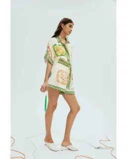 Alemais Porcelain Shirt and Short Set Multi Print Size 16 for rent on The Volte - image 2
