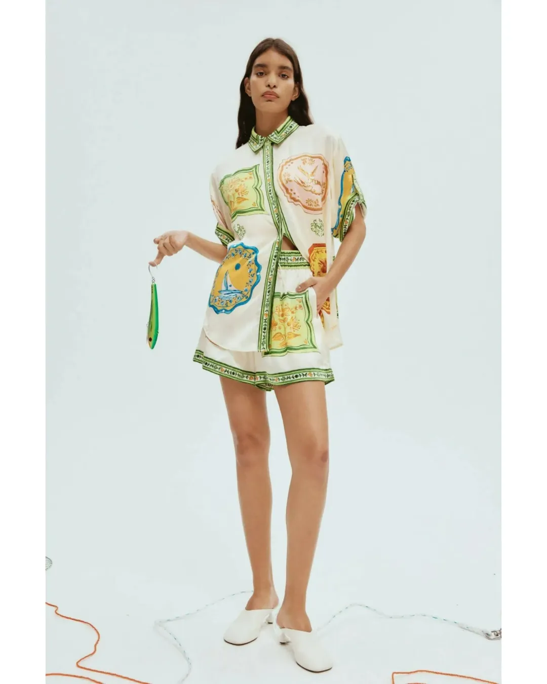 Alemais Porcelain Shirt and Short Set Multi Print Size 16 for rent on The Volte - main image