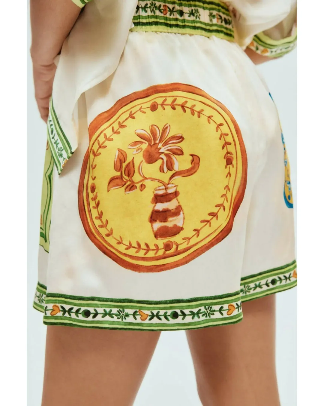 Alemais Porcelain Shirt and Short Set Multi Print Size 16 for rent on The Volte - main image