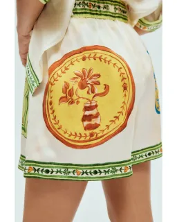 Alemais Porcelain Shirt and Short Set Multi Print Size 16 for rent on The Volte - image 5