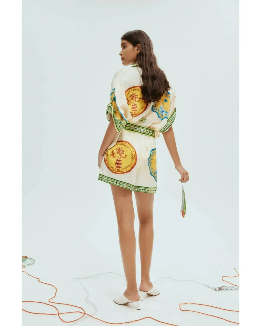 Alemais Porcelain Shirt and Short Set Multi Print Size 16 for rent on The Volte - main image