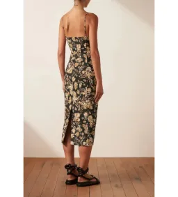 Shona Joy Palermo Linen Fitted Midi Dress Multi Floral Size 10 for rent on The Volte - image 3