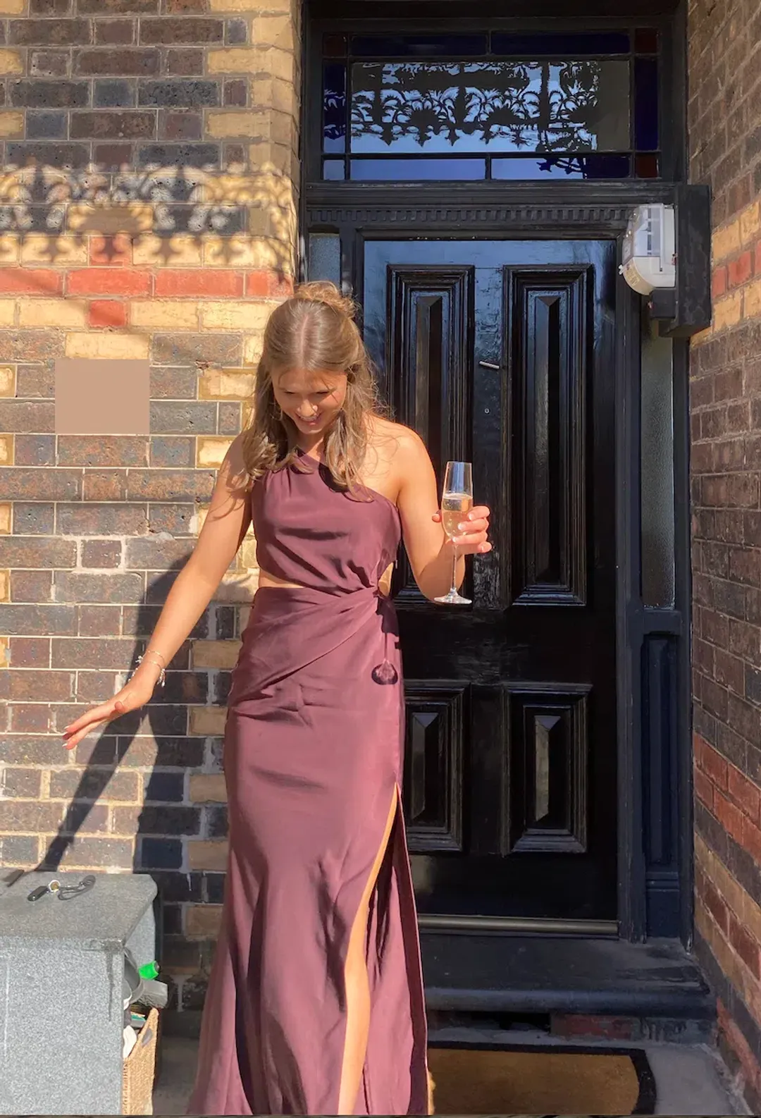 Misha Kristin Satin Gown Port Size 8 for rent on The Volte - main image