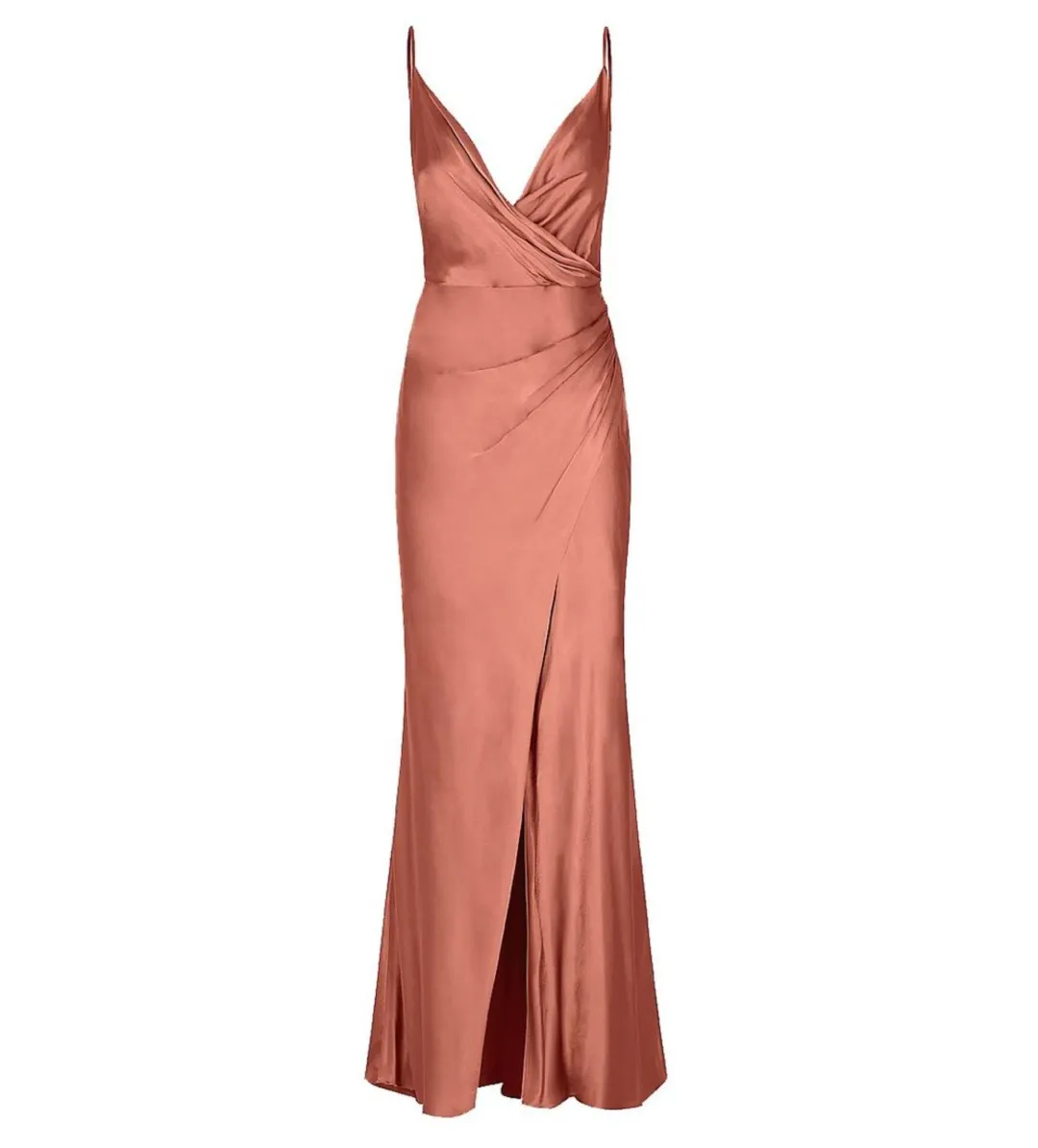 Shona Joy La Lune Cross Draped Maxi Dress Terracotta Size 10 for rent on The Volte - main image