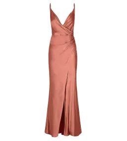 Shona Joy La Lune Cross Draped Maxi Dress Terracotta Size 10 for rent on The Volte - image 6
