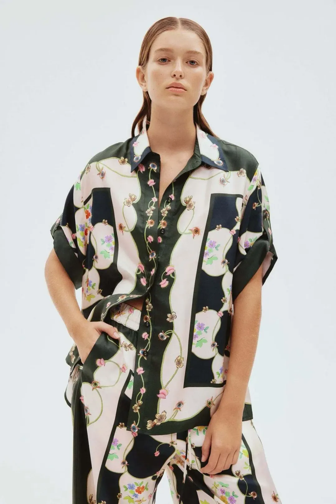 Alemais Venus Shirt and Pants Set Multi Floral Size 14 for rent on The Volte - main image