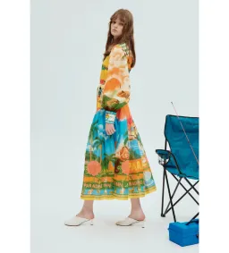 Alemais Paradiso Midi Shirtdress Multi Print Size 14  for rent on The Volte - image 2