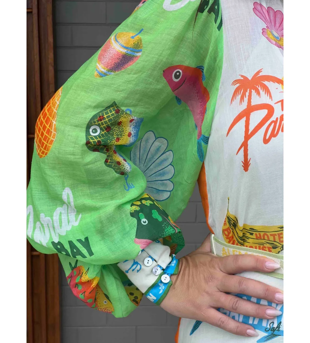 Alemais Paradiso Midi Shirtdress Multi Print Size 16 for rent on The Volte - main image