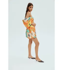 Alemais Piato Sculpt Mini Dress Marigold Multi Floral Size 14 for rent on The Volte - image 3