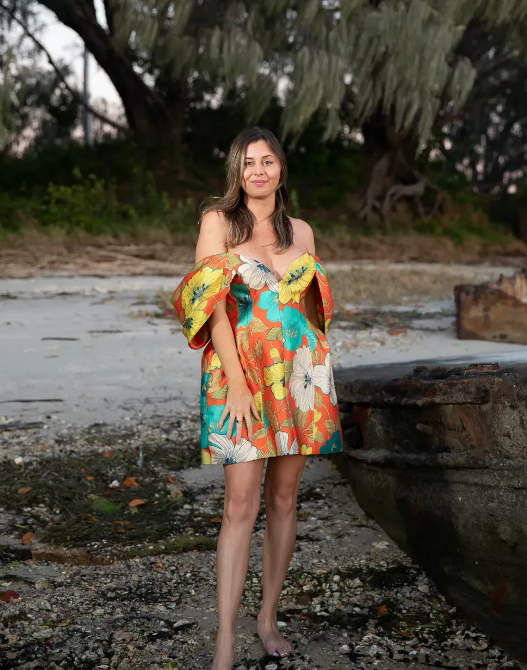 Alemais Piato Sculpt Mini Dress Marigold Multi Floral Size 14 for rent on The Volte - main image