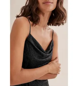 Country Road Metallic Slip Midi Dress Black Size 8/XS for rent on The Volte - image 4