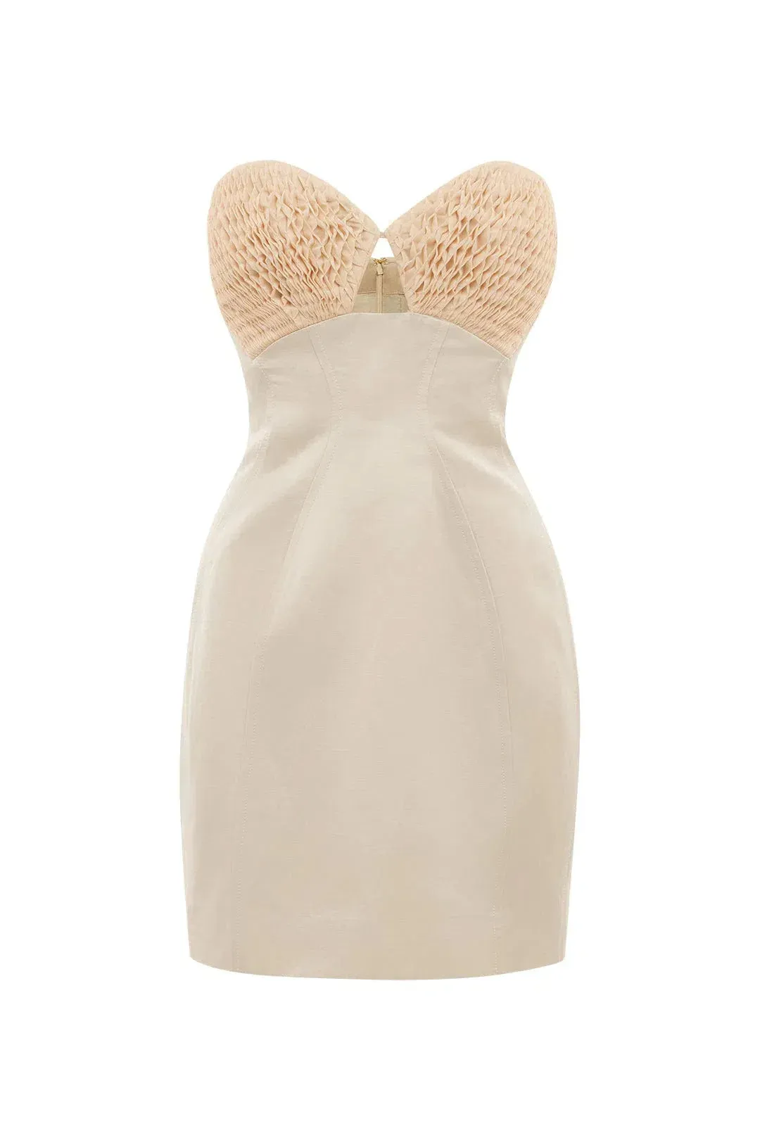 Alemais Pearl Smock Mini Dress Gardenia Size 16 for rent on The Volte - main image