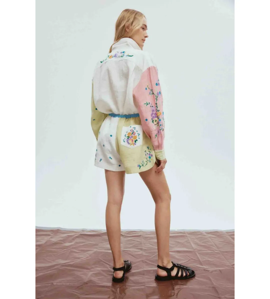 Alemais Willa Embroidered Shirt and Short Set Multi Floral Size 16 for rent on The Volte - main image