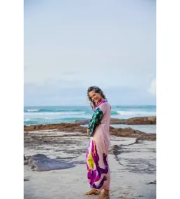 Alemais Superhero Silk Satin Midi Dress Multi Print Size 16 for rent on The Volte - image 4