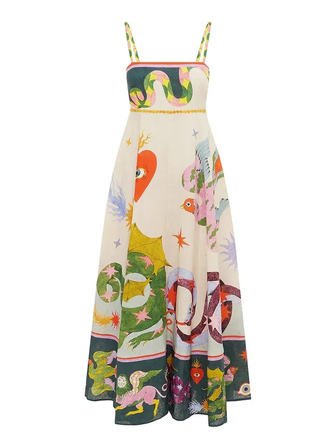 Alemais Seeker Midi Sundress Multi Print Size 14 for rent on The Volte - main image