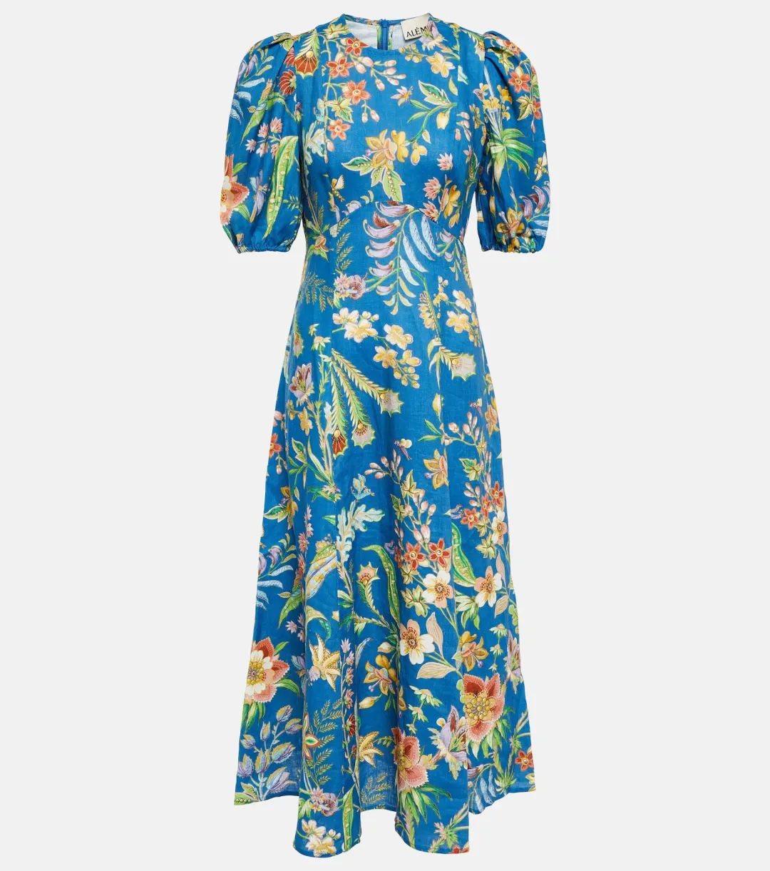 Alemais June Midi Dress Blue Floral Size 16 for rent on The Volte - main image