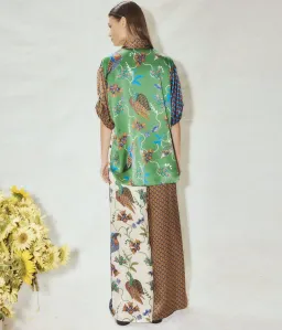 Alemais Birdie Spliced Silk Shirt and Pants Set Multi Print Size 14 for rent on The Volte - image 3
