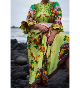 Alemais Lemonis Jacquard Midi Dress Multi Print Size 16 for rent on The Volte - image 3