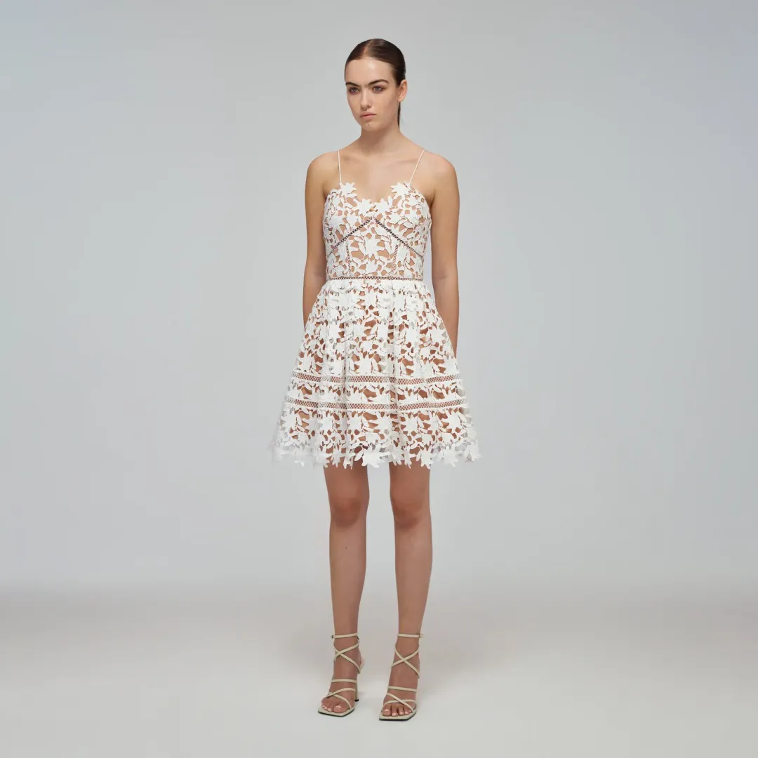 Self Portrait Mini Azalea Dress White Size 14 for rent on The Volte - main image