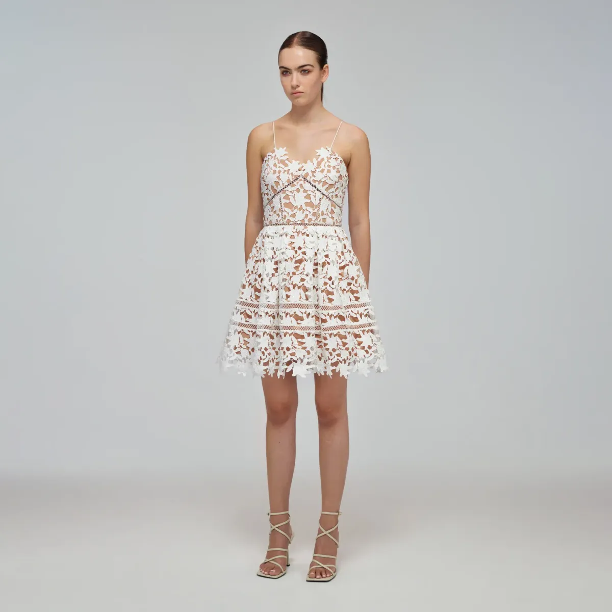 Self Portrait Mini Azalea Dress White Size 14 for rent on The Volte - main image