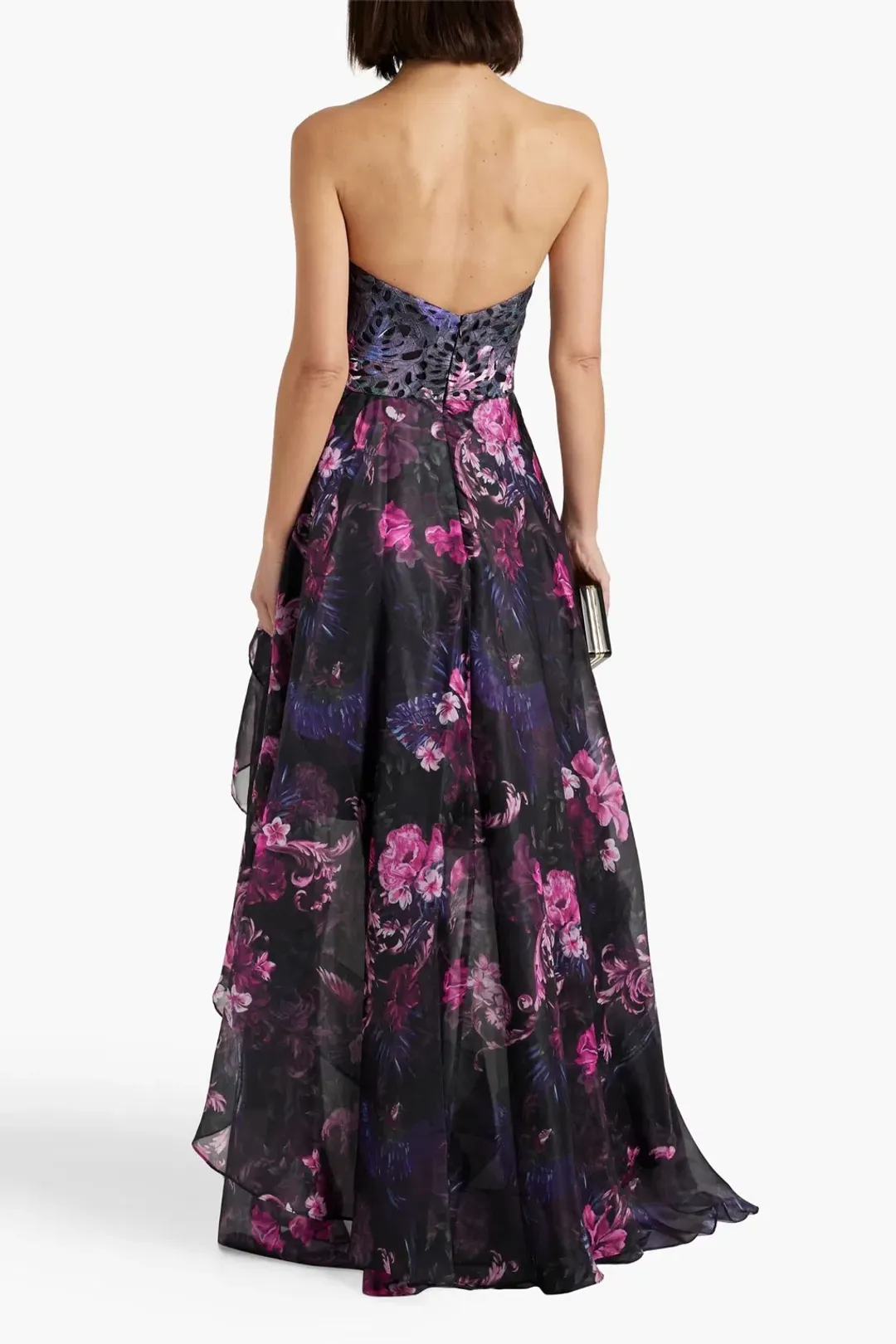 Marchessa Notte Chiffon Gown Floral Size 12 for rent on The Volte - main image
