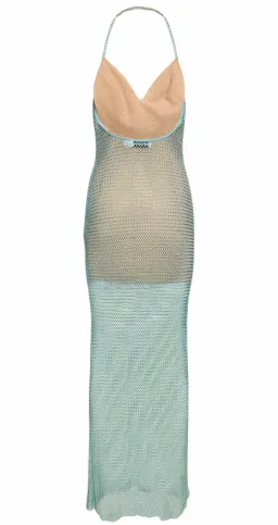Self Portrait Crystal-Embellished Fishnet Maxi Dress AU8 for rent on The Volte - image 4