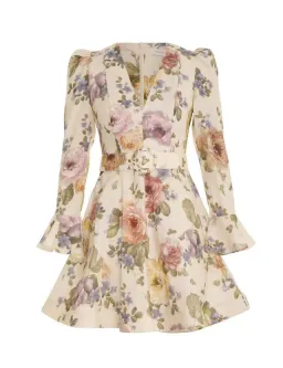 Zimmermann Luminosity Mini Dress Multi Floral Cream Size 1 / AU 10 for rent on The Volte - image 3