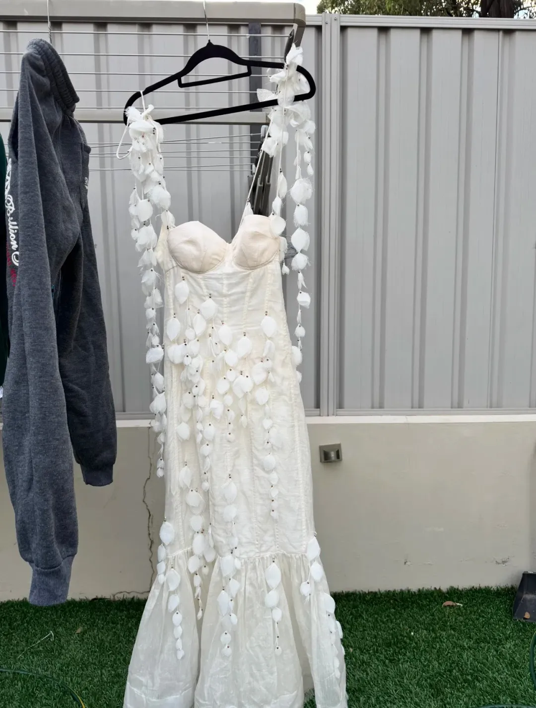 Zimmermann Botanica Petal Gown Dress In White Size 0/AU 6 for rent on The Volte - main image