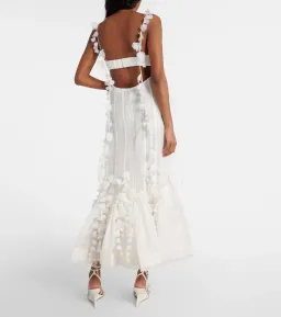 Zimmermann Botanica Petal Gown Dress In White Size 0/AU 6 for rent on The Volte - image 3