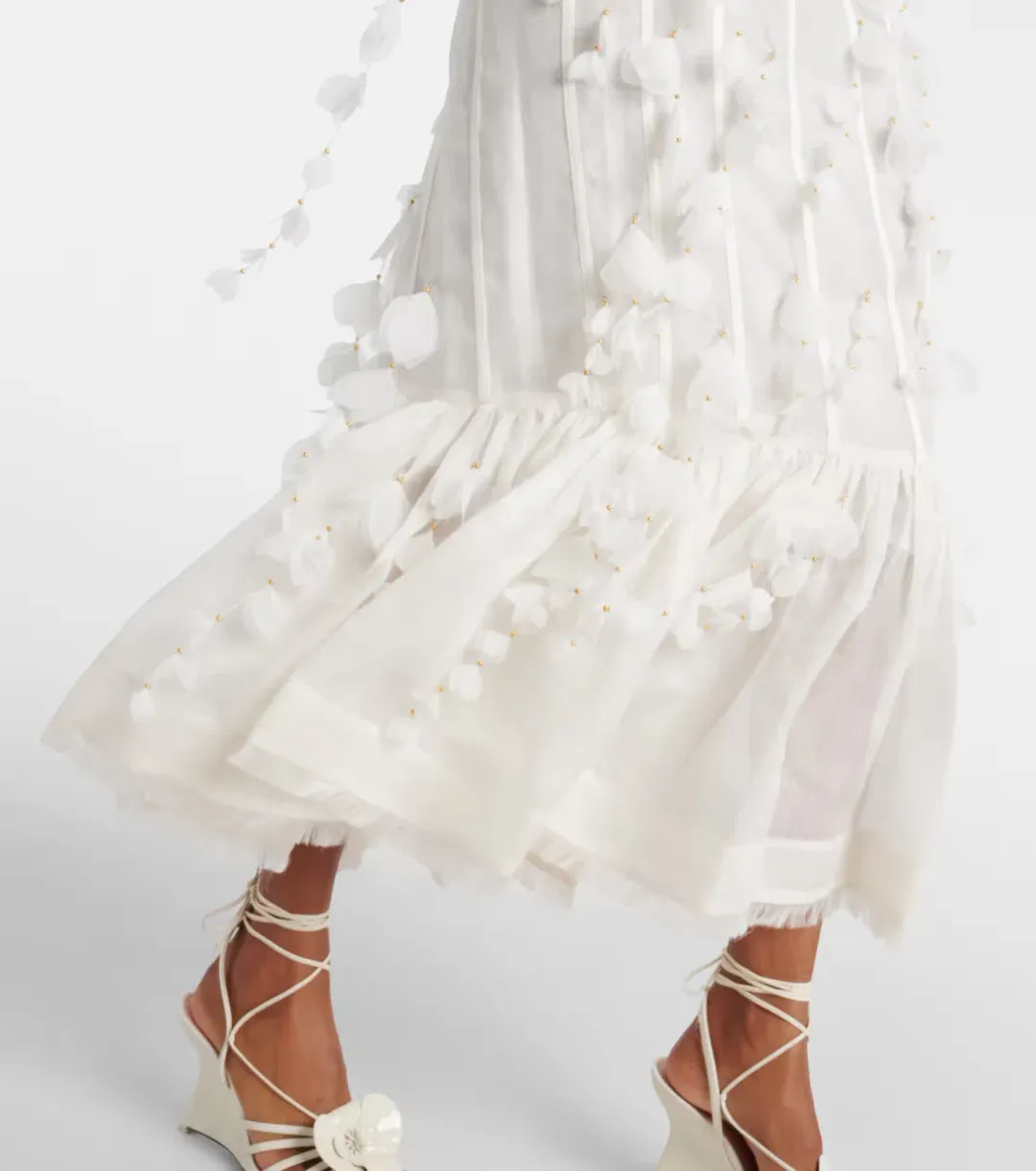 Zimmermann Botanica Petal Gown Dress In White Size 0/AU 6 for rent on The Volte - main image