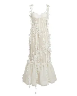 Zimmermann Botanica Petal Gown Dress In White Size 0/AU 6 for rent on The Volte - image 4