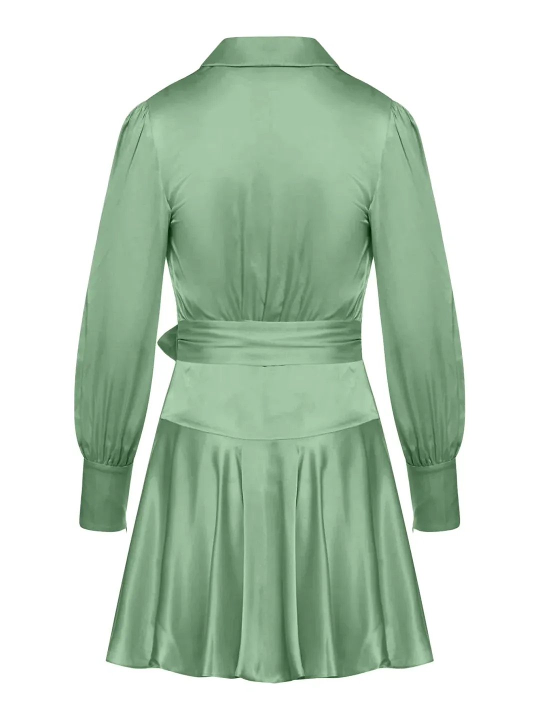 Zimmermann Silk Wrap Mini Dress Matcha Size 0/AU 8 for rent on The Volte - main image
