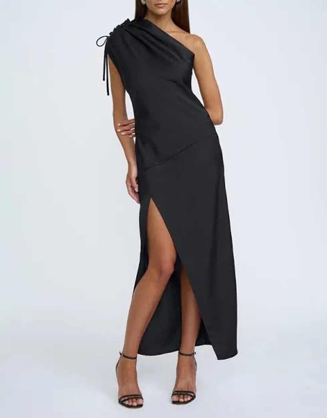 By Johnny One Shoulder Jasmine Dress Black Size 6 for rent on The Volte - main image