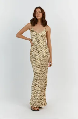Dissh Dilan Satin Slip Dress Print Size 6 for rent on The Volte - image 1