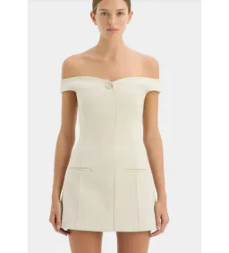 Sir Sandrine Off Shoulder Mini Dress in Ecru Size 2 / Au 10 for rent on The Volte - image 3