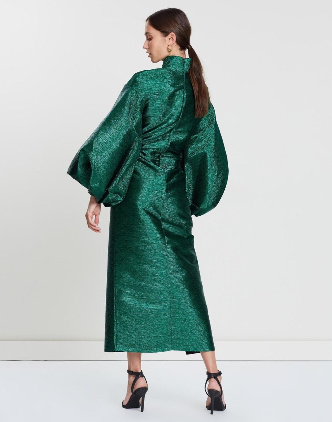 Camilla & Marc ‘Gesa’ Metallic Dress Emerald Green Size 10 for rent on The Volte - main image