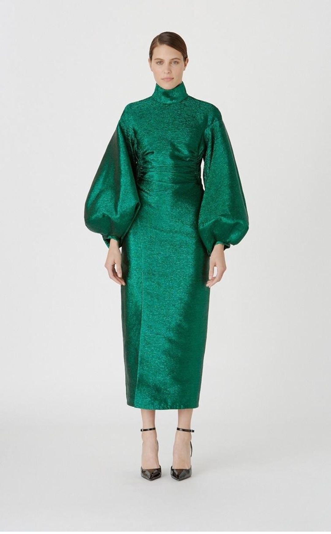 Camilla & Marc ‘Gesa’ Metallic Dress Emerald Green Size 10 for rent on The Volte - main image