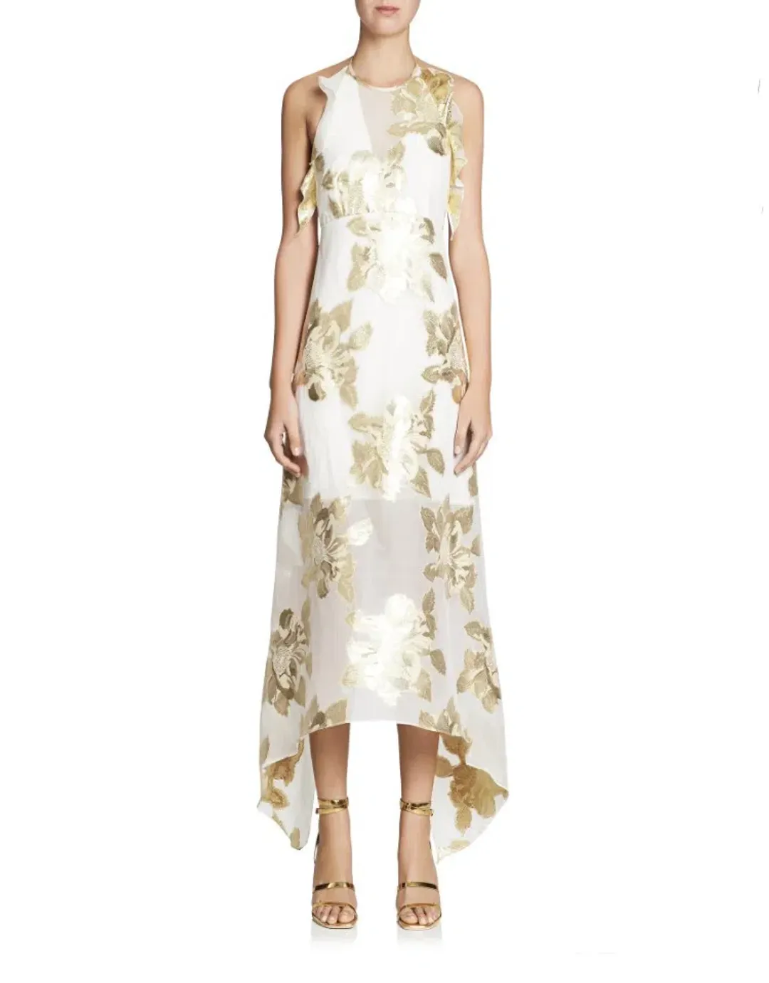 Manning Cartell Alchemy Dress Gold Floral Print Size 6 for rent on The Volte - main image