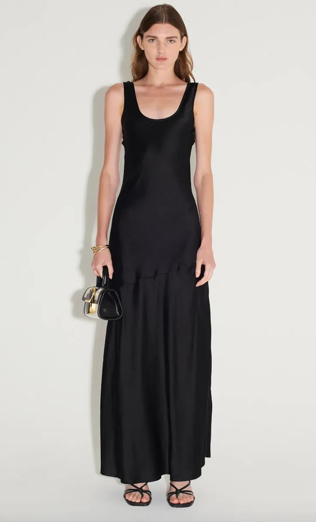 Hansen and Gretel Patricia Bias Cut Dress Black Size 12 for rent on The Volte - main image