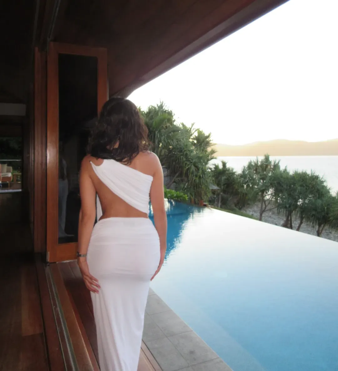 Christopher Esber Elliptic Stone Drape Maxi Dress White Size 6 for rent on The Volte - main image