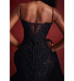 House of CB Seren Black Floral Lace Back Maxi Dress Size M/AU 10 for rent on The Volte - image 4