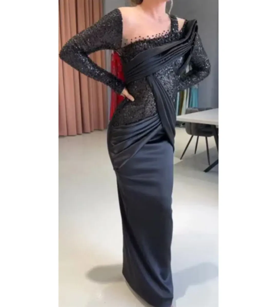 Tabja European Black Evening Maxi Dress Size AU 8 for rent on The Volte - main image