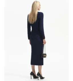 Self Portrait Navy Weave Cropped Cardigan Size M/AU 8 for rent on The Volte - image 3