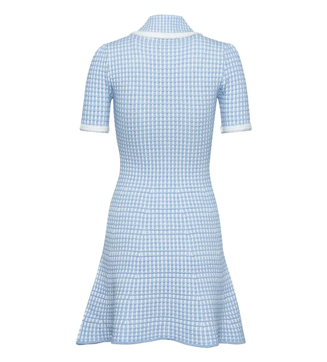 Self Portrait Blue Lurex Knitted Mini Dress Size M/AU 8 for rent on The Volte - main image