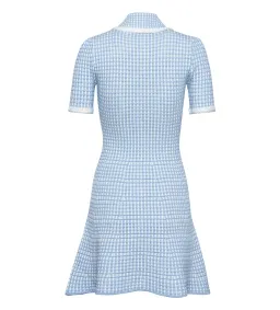 Self Portrait Blue Lurex Knitted Mini Dress Size M/AU 8 for rent on The Volte - image 7