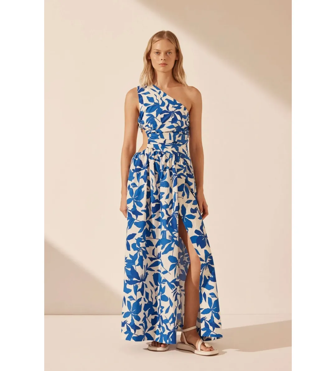 Shona Joy Bleue Asymmetrical Cut Out Maxi Dress Size AU 10 for rent on The Volte - main image