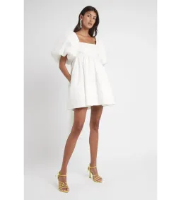 Aje Casabianca Puff Sleeve Mini Dress Ivory Size AU 6 for rent on The Volte - image 2