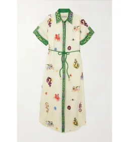 Alemais Seeker Embroidered Midi Shirt Dress Multi Print Size AU 10 for rent on The Volte - image 7